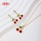 Charming Cherry Zircon 18k Gold - Plated Jewelry Set | Wholesale Fashionable Selection