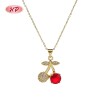 Playful Cherry Zircon 18k Gold - Plated Jewelry Set | Wholesale Fashionable Pick
