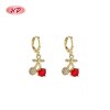 Playful Cherry Zircon 18k Gold - Plated Jewelry Set | Wholesale Fashionable Pick