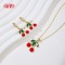 Cute Cherry - Shaped 18k Gold - Plated Jewelry Set | Wholesale Trendy Fashion Jewelry