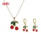 Cute Cherry - Shaped 18k Gold - Plated Jewelry Set | Wholesale Trendy Fashion Jewelry