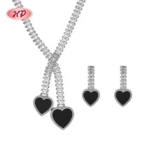 Chic Heart Zircon 18k Gold - Plated Jewelry Sets | Wholesale Fashion Sets Bridal Jewelry​ with Copper Alloy
