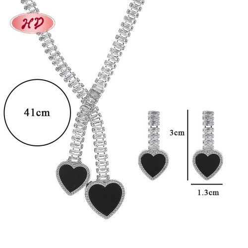Elegant Heart - Shaped 18k Gold - Plated Jewelry Set | Wholesale Trendy Fashion Jewelry