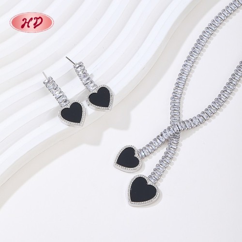 Elegant Heart - Shaped 18k Gold - Plated Jewelry Set | Wholesale Trendy Fashion Jewelry