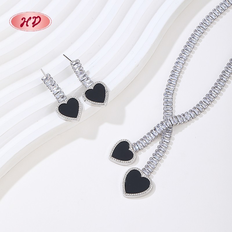 Charming Heart Zircon 18k Gold - Plated Jewelry Set
