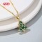 Festive Christmas Tree 18k Gold Charm Necklace | Wholesale Trendy Fashion Jewelry for Women in Travel and Banquets