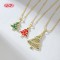 Festive Christmas Tree 18k Gold Charm Necklace | Wholesale Trendy Fashion Jewelry for Women in Travel and Banquets