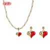 Conjunto de joyería de moda con corazón y perla chapado en oro de 18 quilates | Joyería Hengdian Trendy Wholesale