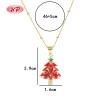 Collar con colgante de árbol de Navidad de cobre y oro de 18 quilates para mujer | Joyería Hengdian para fiestas y bodas
