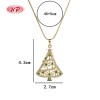 Collar con colgante de árbol de Navidad de cobre y oro de 18 quilates para mujer | Joyería Hengdian para fiestas y bodas
