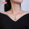Collar con árbol de Navidad chapado en oro de 18 quilates | joyería festiva y elegante