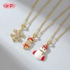 Bisutería Collar con colgante de copo de nieve chapado en oro de 18 quilates | elegancia invernal