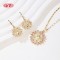 Elegant 18K Gold-Plated Flower Necklace and Earrings Set | Hengdian Custom Fashion Jewelry Wholesale with Copper Alloy