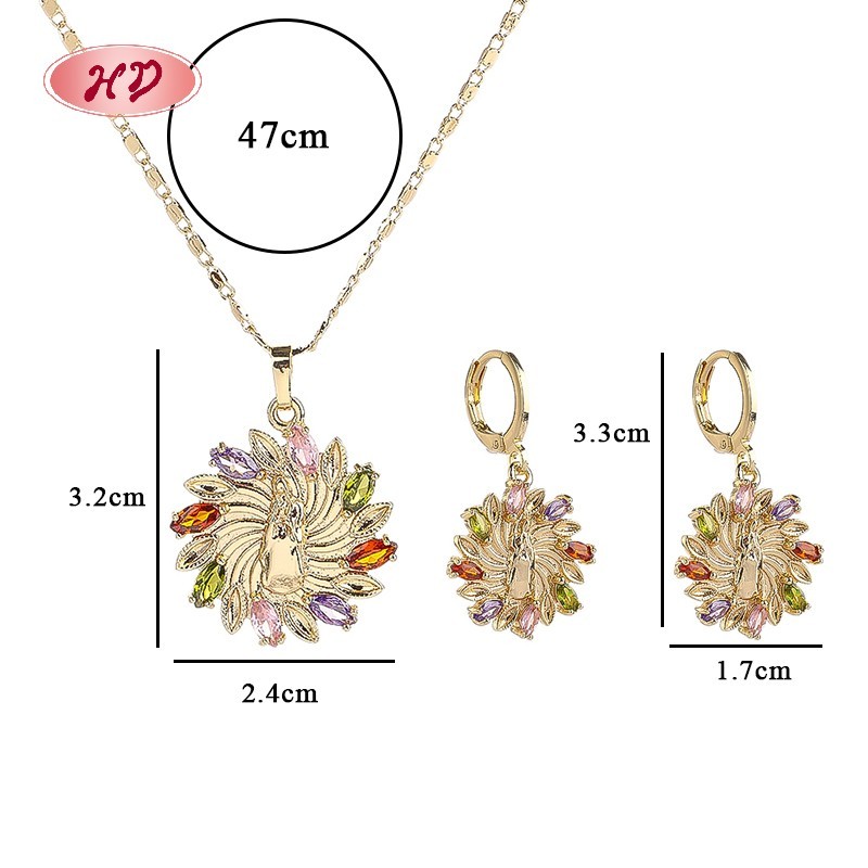 Conjuntos de joyería con flores de moda bañados en oro de 18 quilates