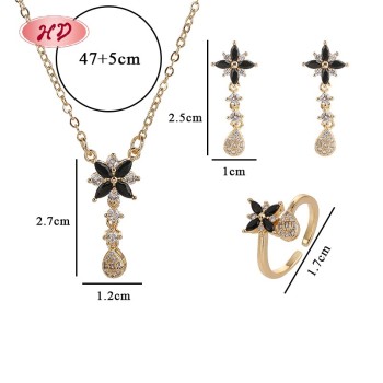 Luxury 18K Gold-Plated Butterfly Jewelry Set | Earrings, Ring and Necklace | Hengdian Custom Wholesale with Copper Alloy