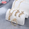 Elegant 18K Gold Plated Butterfly Ring, Necklace & Earrings Set | Hengdian Fashion Jewelry Wholesale for Gift & Wedding