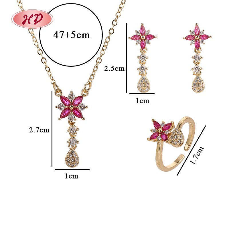 Trendy 18K Gold-Plated Butterfly Earrings, Ring & Necklace Set