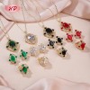 Conjunto de anillo, collar y aretes con gemas rojas en oro de 18 quilates | Joyería Hengdian al por mayor para regalo