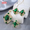 Conjunto de anillo, collar y aretes chapados en oro de 18 quilates | Conjunto de joyería de cobre para mujer para fiesta