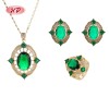 Conjunto de anillo, collar y aretes chapados en oro de 18 quilates | Conjunto de joyería de cobre para mujer para fiesta