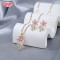 Elegant 18K Gold Plated Flower Necklace & Earrings Set with Pink Zircon for Women | Hengdian Wholesale Jewelry for Party