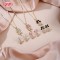 Fashion 18K Gold Flower Earrings & Necklace Set with White Zircon for Women | Hengdian Bulk Jewelry Set for Wedding