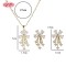 Fashion 18K Gold Flower Earrings & Necklace Set with White Zircon for Women | Hengdian Bulk Jewelry Set for Wedding