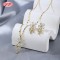 Fashion 18K Gold Flower Earrings & Necklace Set with White Zircon for Women | Hengdian Bulk Jewelry Set for Wedding