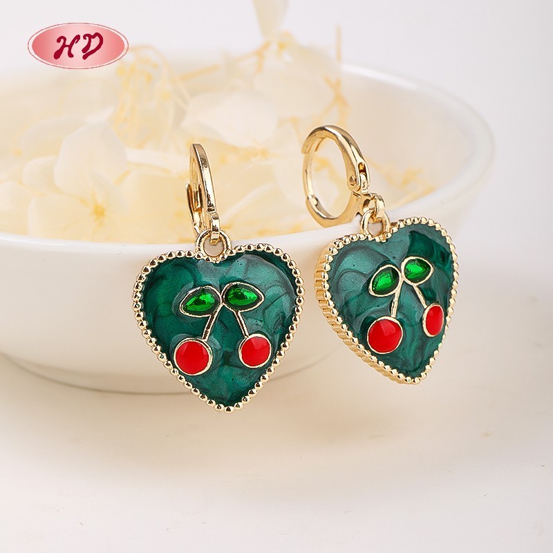 Trendy 18K Gold Plated Heart Huggie Earrings