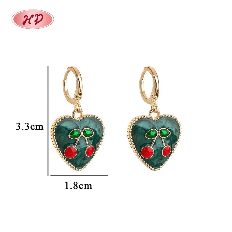 Trendy 18K Gold Plated Heart Huggie Earrings