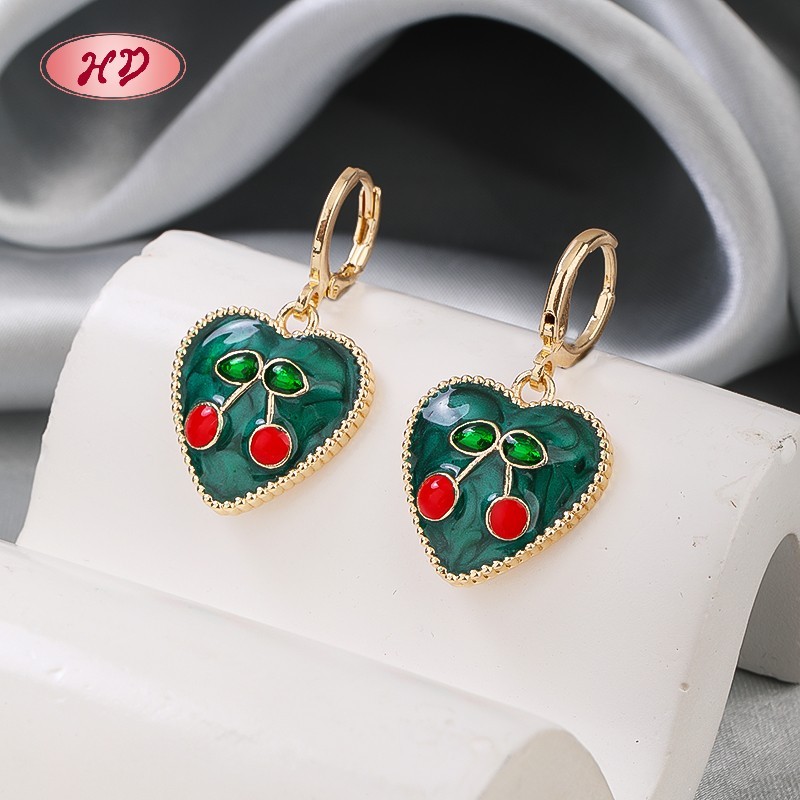 Trendy 18K Gold Plated Heart Huggie Earrings