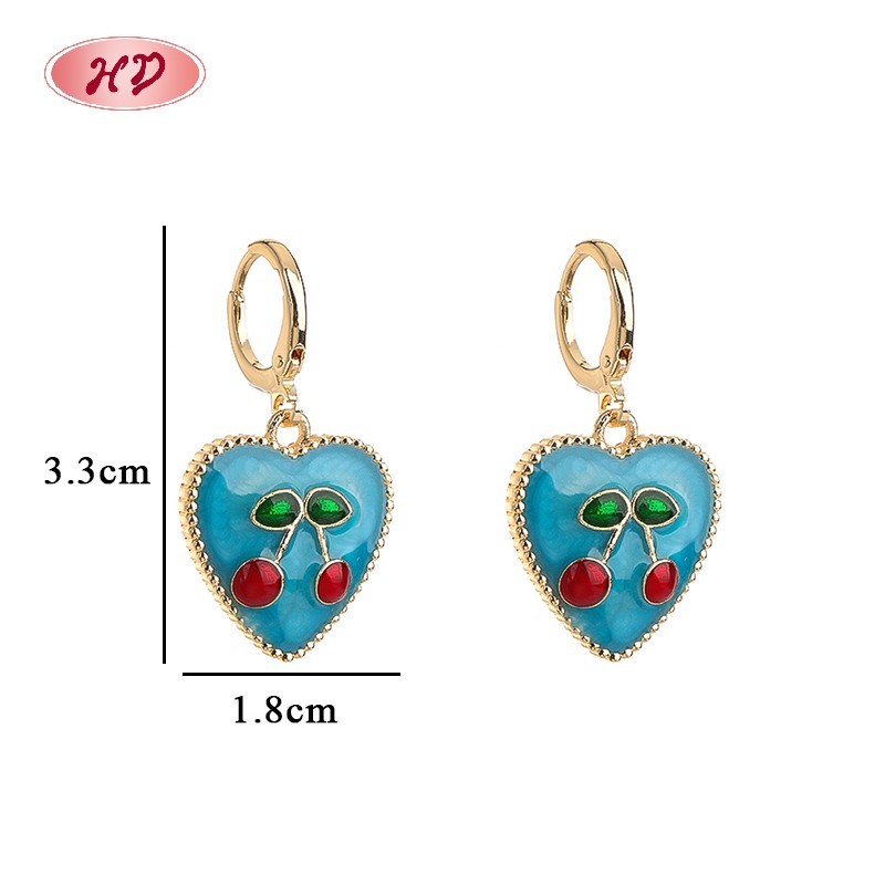 Trendy 18K Gold Plated Heart Huggie Earrings