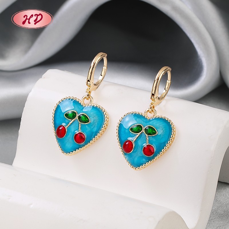 Trendy 18K Gold Plated Heart Huggie Earrings