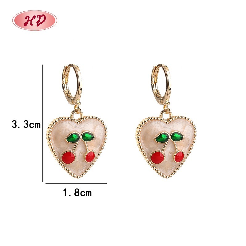 Trendy 18K Gold Plated Heart Huggie Earrings