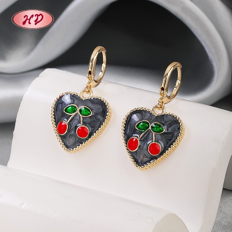 Trendy 18K Gold Plated Heart Huggie Earrings