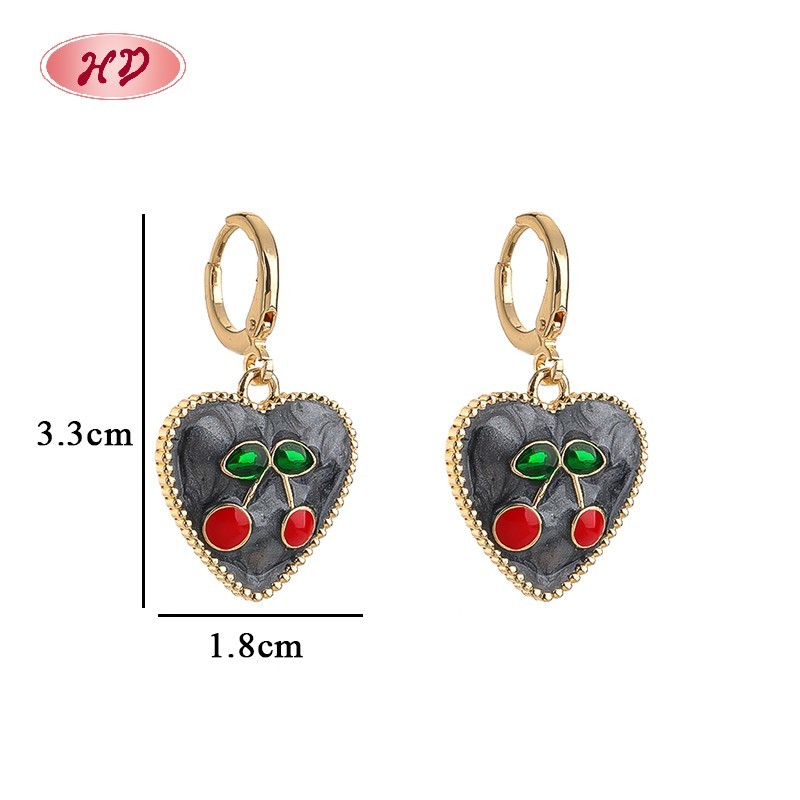 Trendy 18K Gold Plated Heart Huggie Earrings