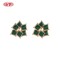 Elegant 18K Gold Plated Geometric Earrings with Leaf Design | Women's Copper Alloy Jewelry Bulk for Casual and Sporty