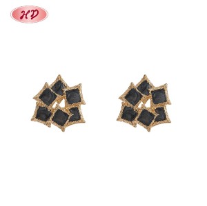 Boucles d'oreilles géométriques en forme de feuille, plaquées or 18 carats | Vente en gros de bijoux fantaisie