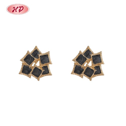 Vintage-Inspired 18K Gold-plated Leaf Earrings | Women's Stud Earring for Gift and Party in Bulk with Brass Alloy