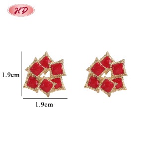 Niedliche, 18-karätig vergoldete Ohrringe mit geometrischem Muster für den Alltag | Modeschmuck-Großhandel für Damen