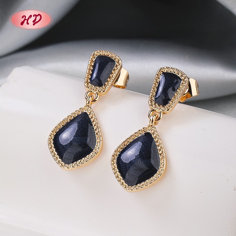 Mode 18K or plaqué boucles d'oreilles géométriques