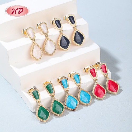 Fashion 18K Gold Plated Geometric Earrings | Elegant Retro Copper Alloy Design for Women's Party Daily & Wedding Looks