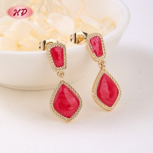 Retro 18K Vergoldete Ohrringe Mit Geometrischer Kupferlegierung | Damen Vielseitiges Zubehör Für Büro, Party