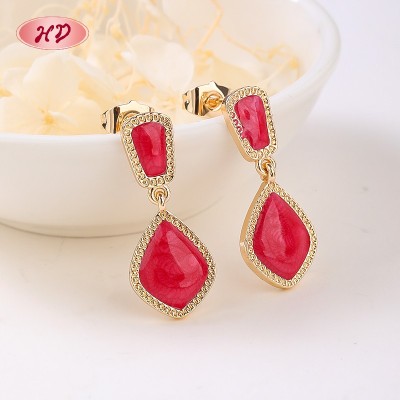 Lindo 18K Oro Chapado Pendientes Geométricos Con Aleación De Cobre | Accesorio Diario De Las Mujeres Para Las Vacaciones