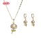 Hengdian Jewelry Wholesale Suppliers | 18K Gold Plated Cute Flower Jewelry Set with Zircon for Women Suitable for Gift
