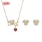 Copper Alloy Jewelry Bulk | Romantic 18K Gold Plated LOVE Heart Zircon Jewelry Set for Women | Valentine's Day and Gift