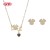 Copper Alloy Jewelry Bulk | Romantic 18K Gold Plated LOVE Heart Zircon Jewelry Set for Women | Valentine's Day and Gift
