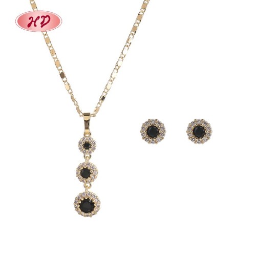 Jewelry Wholesaler | Elegant 18K Gold Plated Emerald-Style Zircon Jewelry Set for Women | Jewelry Set for Anniversary