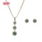 Jewelry Wholesaler | Elegant 18K Gold Plated Emerald-Style Zircon Jewelry Set for Women | Jewelry Set for Anniversary