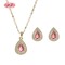 Brass Jewelry Bulk | Retro 18K Gold-plated Teardrop Jewelry Set | Women's Earring and Necklace with Zircon | Daily Wear